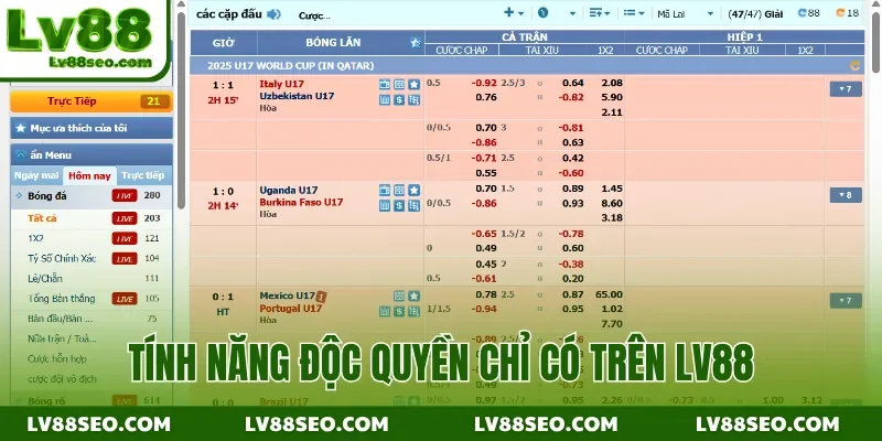 Tính năng độc quyền chỉ có trên LV88